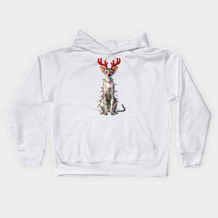 Christmas Red Nose Oriental Shorthair Cat Kids Hoodie